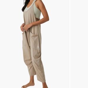 FP Movement by Free People Hot Shot Jumpsuit in Mocha Latte - Sz Large